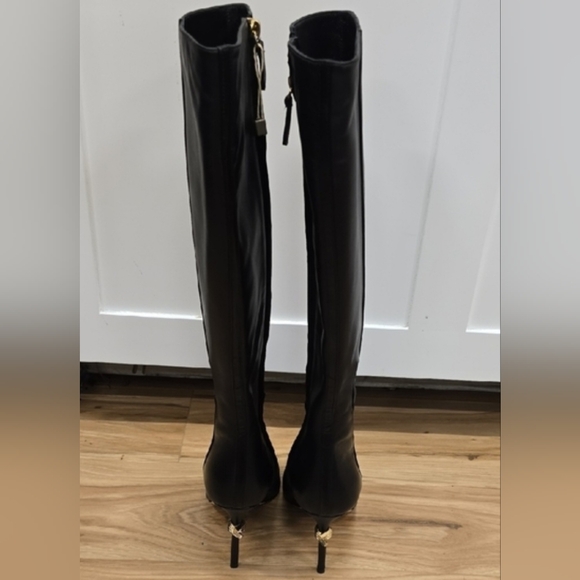 Dsquared2 Black Over the Knee Women's Leather Boots - Picture 2 of 12